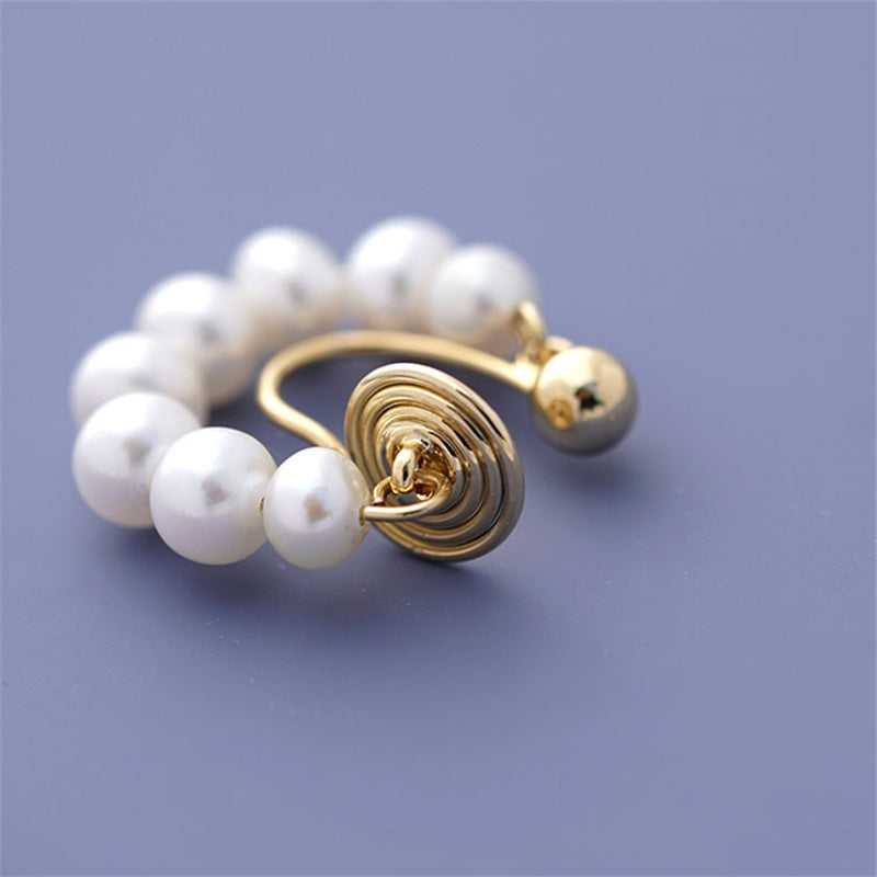 Pendientes de aro de perlas | Pendientes de perlas reales | Pendientes de perlas de agua dulce para oreja perforada y no perforada