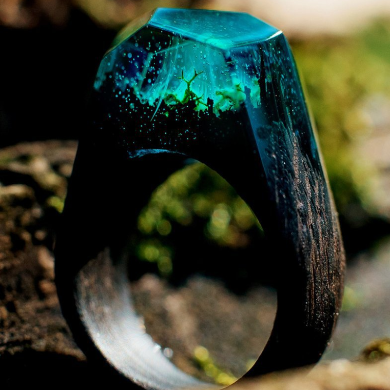 Resin Wood Personal Gifts Ring