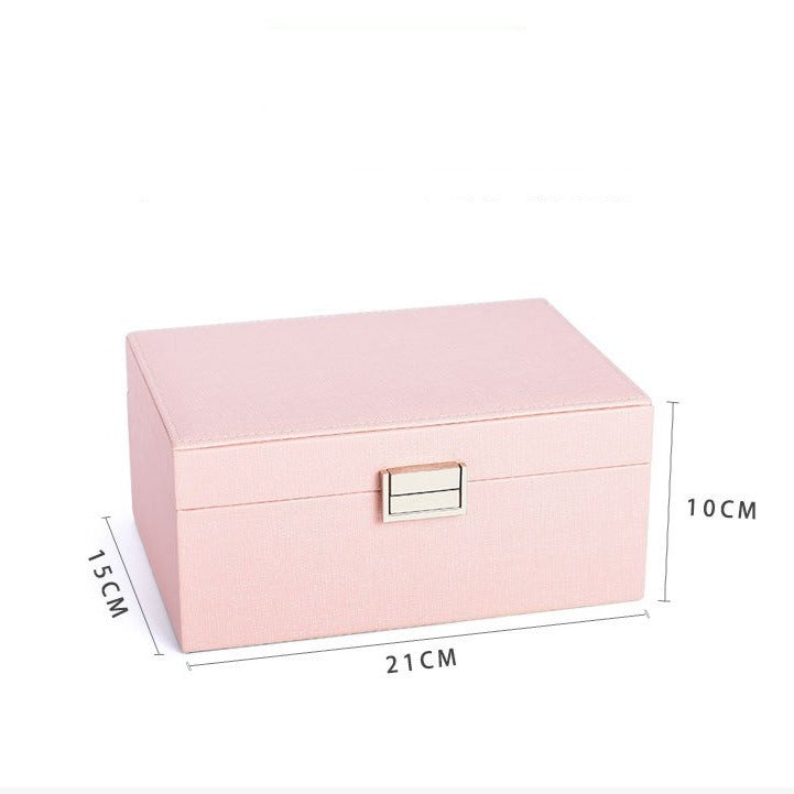 Double-layer Mini stud earrings rings Jewelry Box Useful Makeup Organizer Travel Portable Jewelry PU Box
