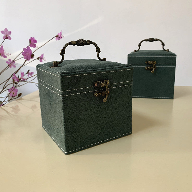 Rubik's Cube Mini stud earrings rings Jewelry Box Useful Makeup Organizer Travel Portable Jewelry Lint Box