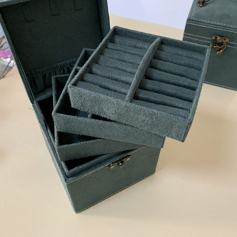 Rubik's Cube Mini stud earrings rings Jewelry Box Useful Makeup Organizer Travel Portable Jewelry Lint Box