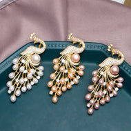 Royal style Peacock Branch Vintage Pearl Brooch