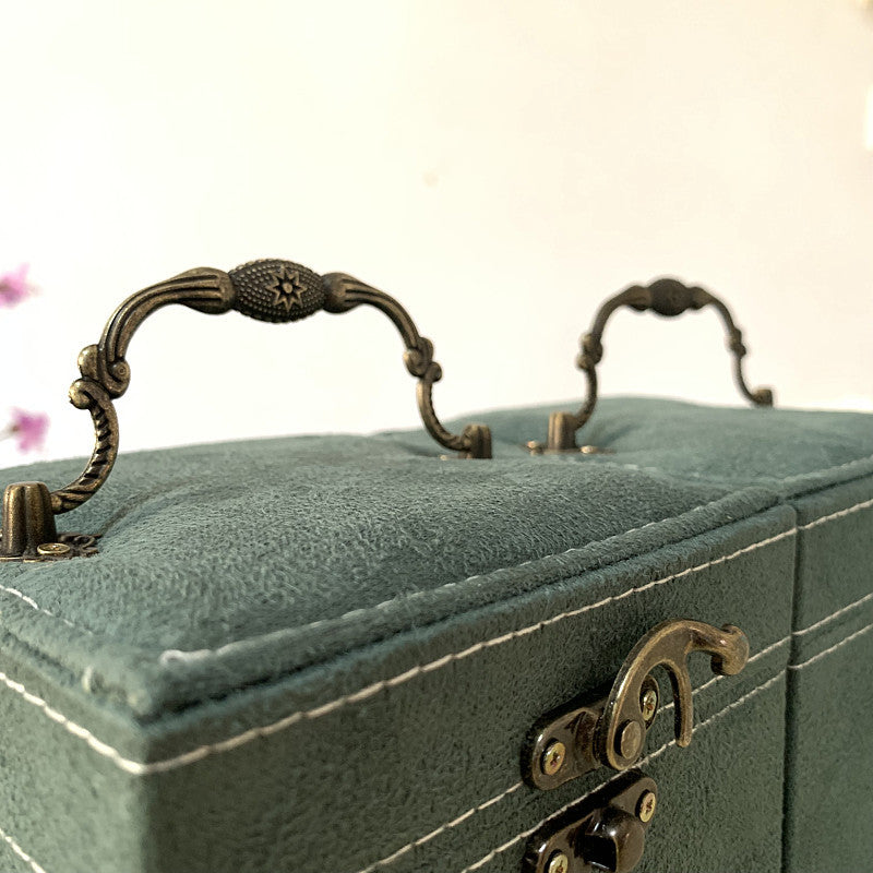 Rubik's Cube Mini stud earrings rings Jewelry Box Useful Makeup Organizer Travel Portable Jewelry Lint Box