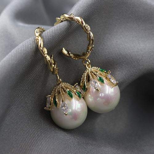 18K Gold Baroque Freshwater Pearl Earrings Handmade Jewelry