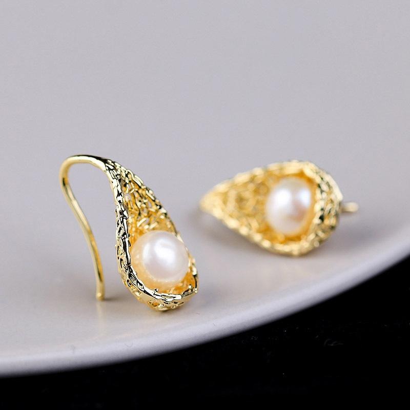 High Heels Pearl Drop Earrings 14K Gold | Real Pearl Earrings Freshwater pearl earrings Huge Tomato