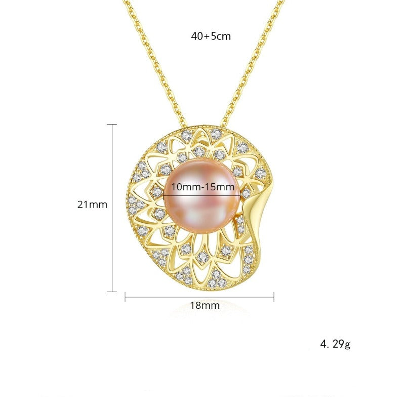 African Style Cultured Freshwater Pearl Pendant Necklace 14K Gold Over Sterling Silver