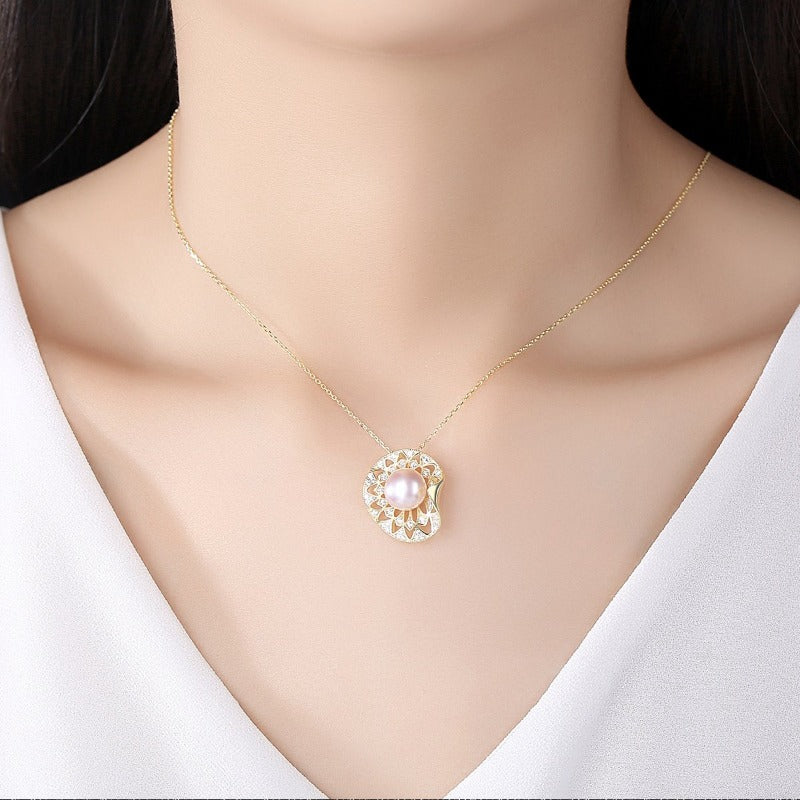 African Style Cultured Freshwater Pearl Pendant Necklace 14K Gold Over Sterling Silver