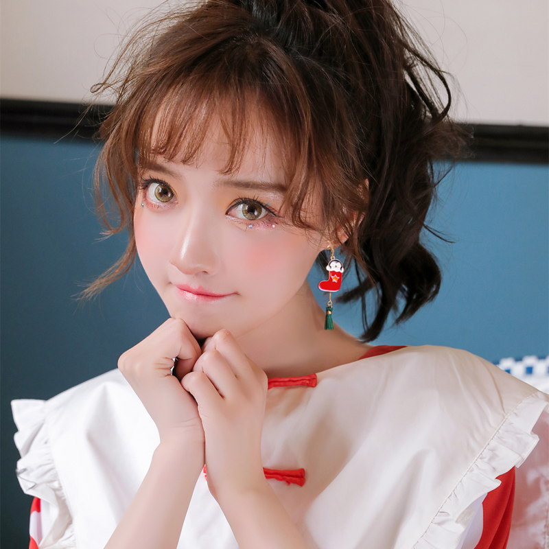 Pendientes de Navidad | Pendientes colgantes de Navidad | 4 tipos de aretes navideños para mujer para piercing y no piercing