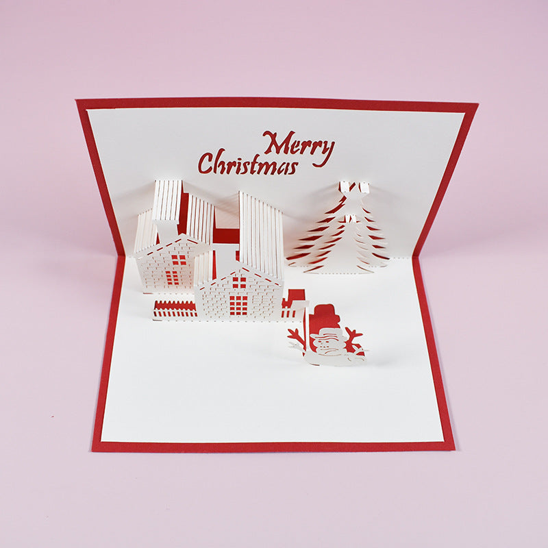 Christmas Castle 3D Christmas Cards Pop Up Greeting Cards, Funny Unique 3D Holiday Postcards - Gifts for Xmas, Thank You Cards