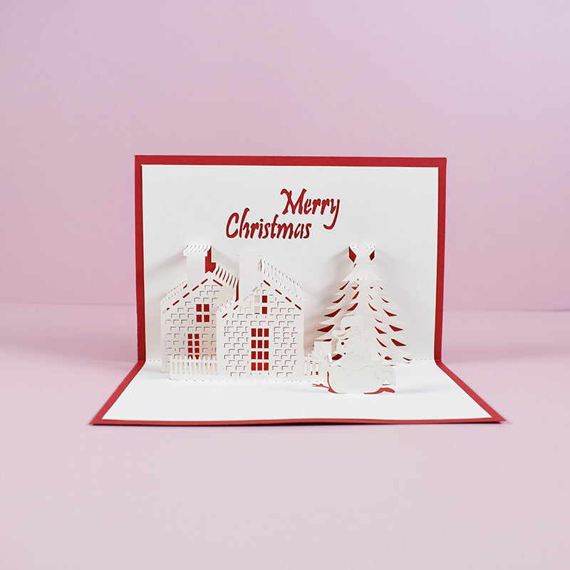 Christmas Castle 3D Christmas Cards Pop Up Greeting Cards, Funny Unique 3D Holiday Postcards - Gifts for Xmas, Thank You Cards