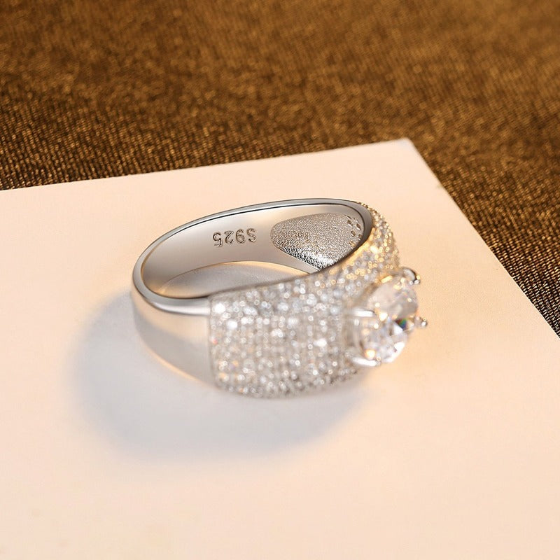 Side-Stone Oval Cut Moissanite Diamond Engagement Wedding Ring In Sterling Silver  GH/VVS