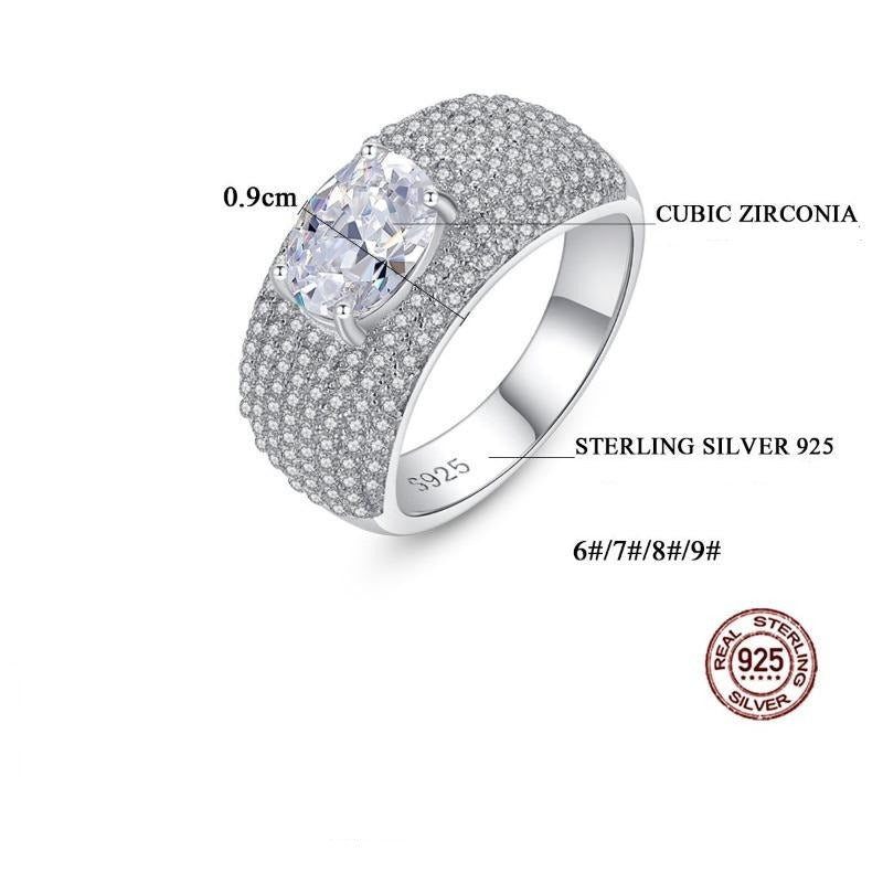 Side-Stone Oval Cut Moissanite Diamond Engagement Wedding Ring In Sterling Silver  GH/VVS