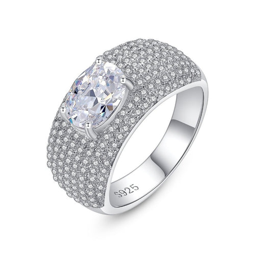 S925 Silver Moissanite Diamond Rings Handmade Jewelry