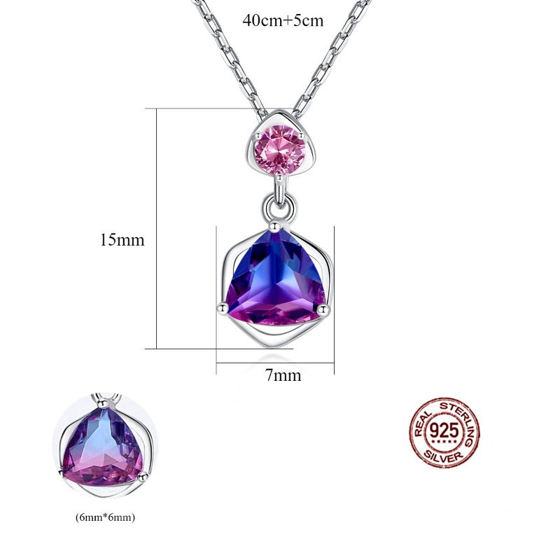 S925 Silver Moonstone Drop Necklace Handmade Jewelry