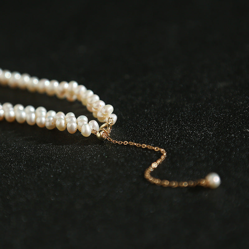 7-8 mm Cultured Freshwater Double Strand Pearl Necklace in 14k Gold Over Sterling Silver