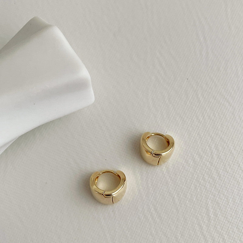 Pendientes de aro gruesos | Pendientes Huggie de oro y plata para mujer