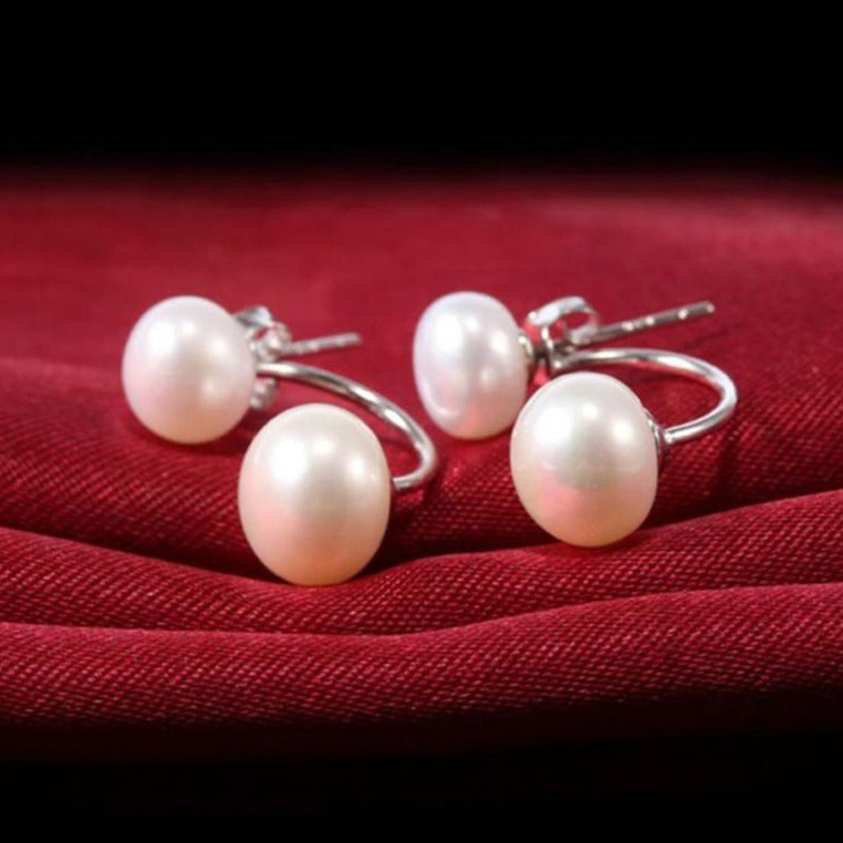 real pearl dangle earrings