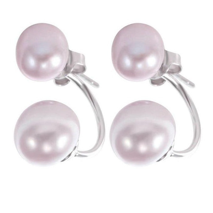 2 pearl earrings real white pearl earrings