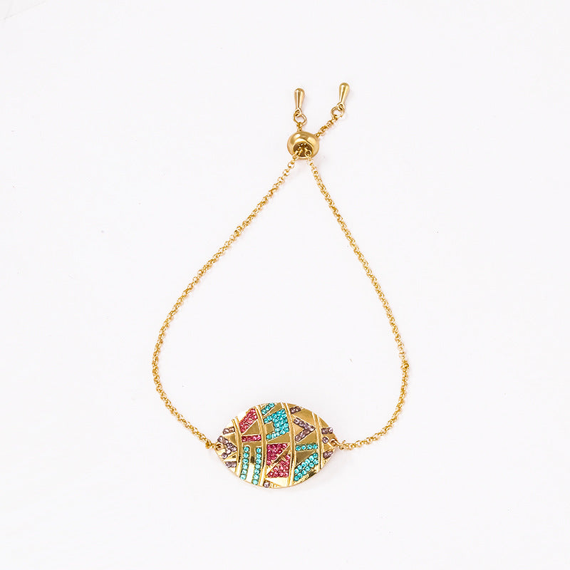 Ethnic African Style Colourful Gold Bracelet with 14K Gold Plated Clasp Evil Eye Bracelet