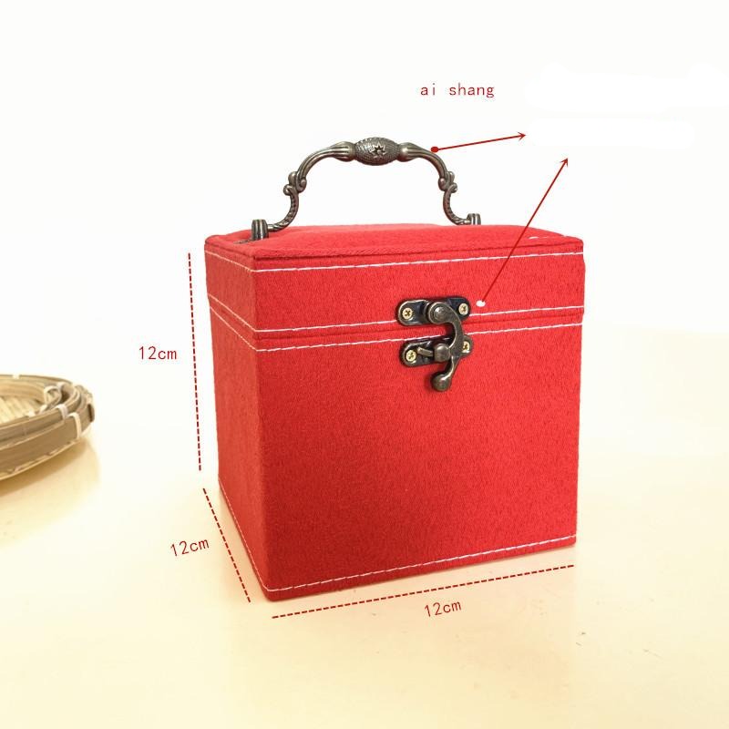 Rubik's Cube Mini stud earrings rings Jewelry Box Useful Makeup Organizer Travel Portable Jewelry Lint Box