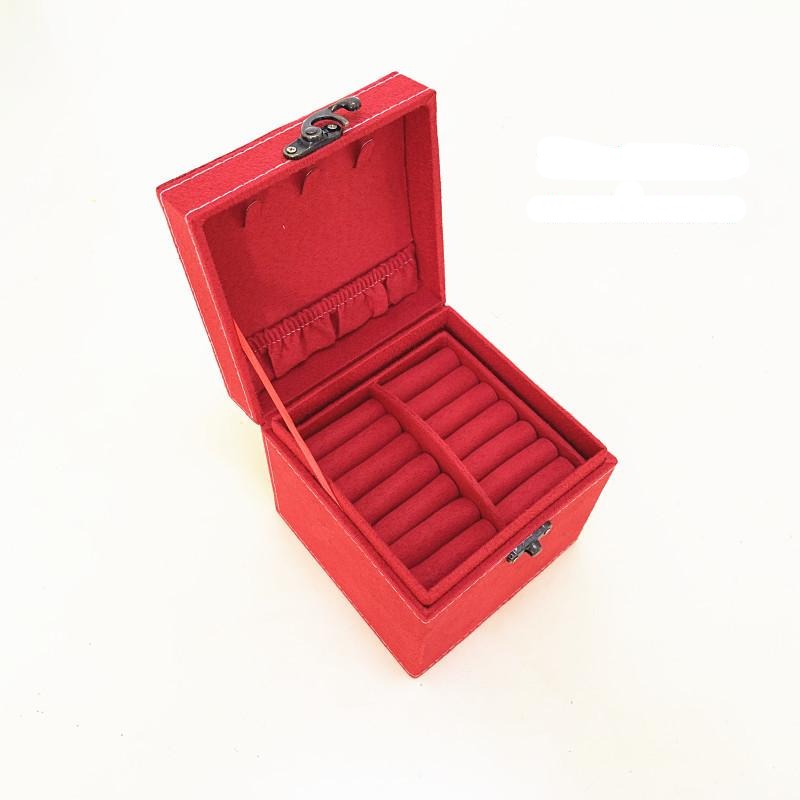 Rubik's Cube Mini stud earrings rings Jewelry Box Useful Makeup Organizer Travel Portable Jewelry Lint Box