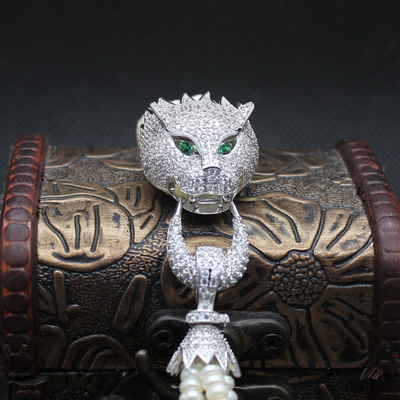 leopard pearl bracelet