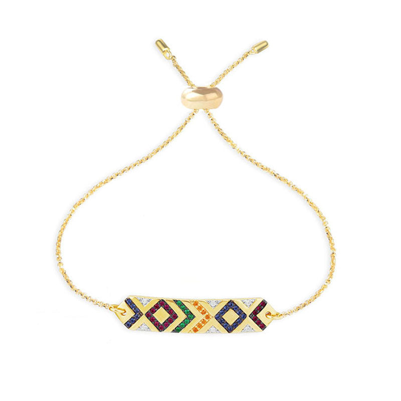 Ethnic African Style Colourful Gold Bracelet with 14K Gold Plated Clasp Evil Eye Bracelet