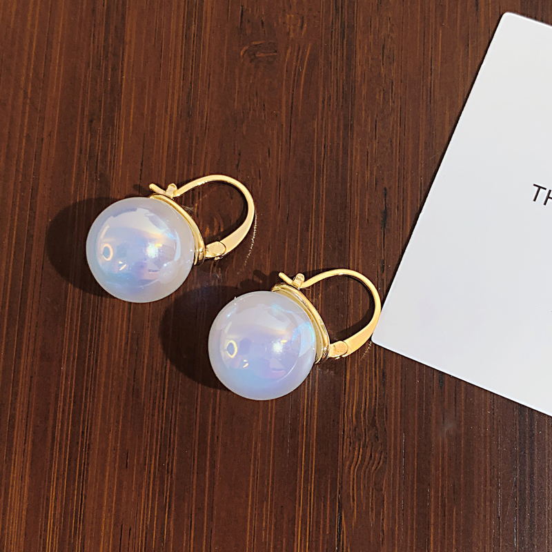 Big Opal Drop Earrings | Moonstone Earrings with 14K Gold Plated Clasp