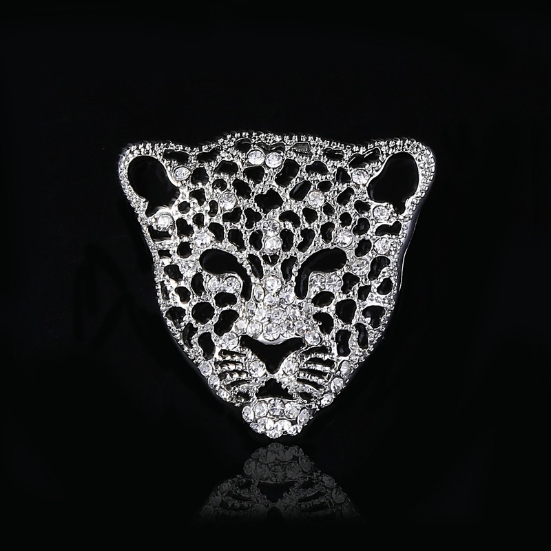 Leopard style Brooch for Men Gold Silver Black Cheetah Brooch Pin