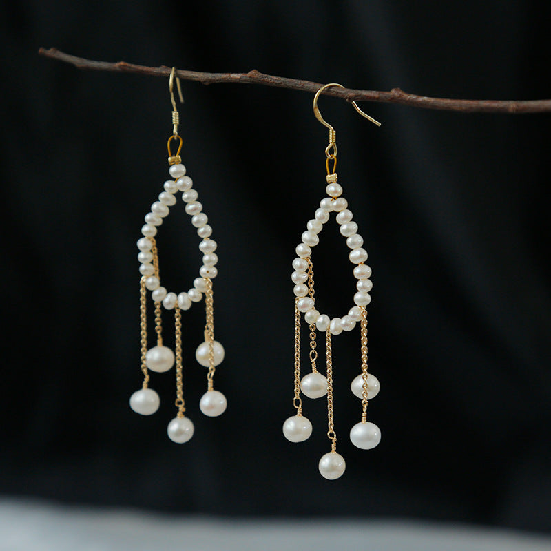 Vintage Style Freshwater Pearl Necklace Bracelet And Earrings Real Pearl Jewellery Set