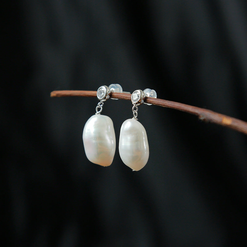 Big Baroque Freshwater Pearl Jewelry Set | 12mm Dainty Freshwater Pearl Necklace Bracelet And Earrings Pearl Gift Jewellery Set