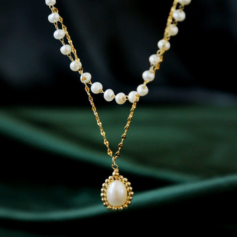 Pearl Pendant Necklace Designs | Multi Strand Freshwater Pearl Necklace | Teardrop Dainty Pearl Necklaces