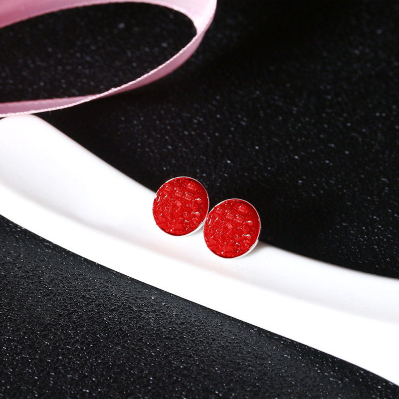 10mm Glitter Crystal Stud Earrings | Drusy Stud Earrings | Sterling Silver Stud Earrings for Men and Women (8mm)