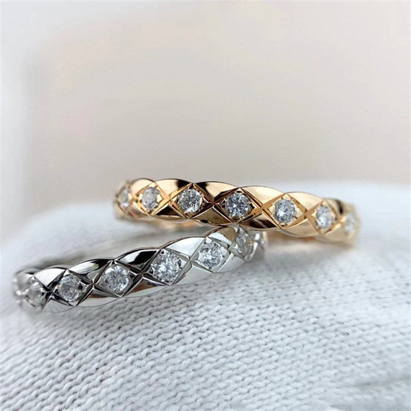 Wide Band Rings | Sterling Silver Ring with X Pattern | Wide Band Diamond Gold Ring for Women and Men