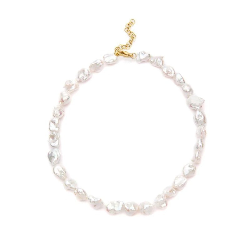 Collier de perles baroques de culture d'eau douce de 8 à 9 mm avec fermoir réglable (42 à 48 cm)