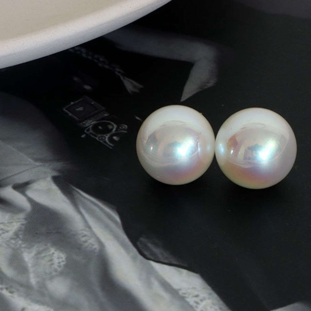 Pendientes de perlas | Pendientes de perlas con clip | Pendientes de perlas grandes para orejas perforadas y no perforadas