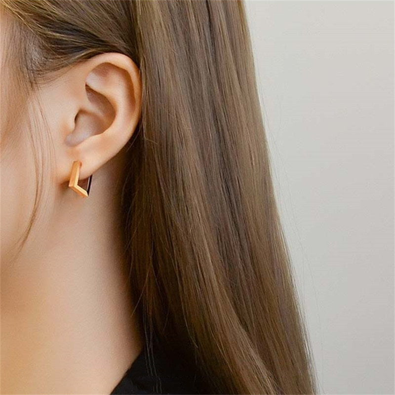 Pendientes de perlas | Pendientes colgantes de perlas de aro cuadrado | Aretes de perlas reales desmontables chapados en oro de 14 k (8 mm)