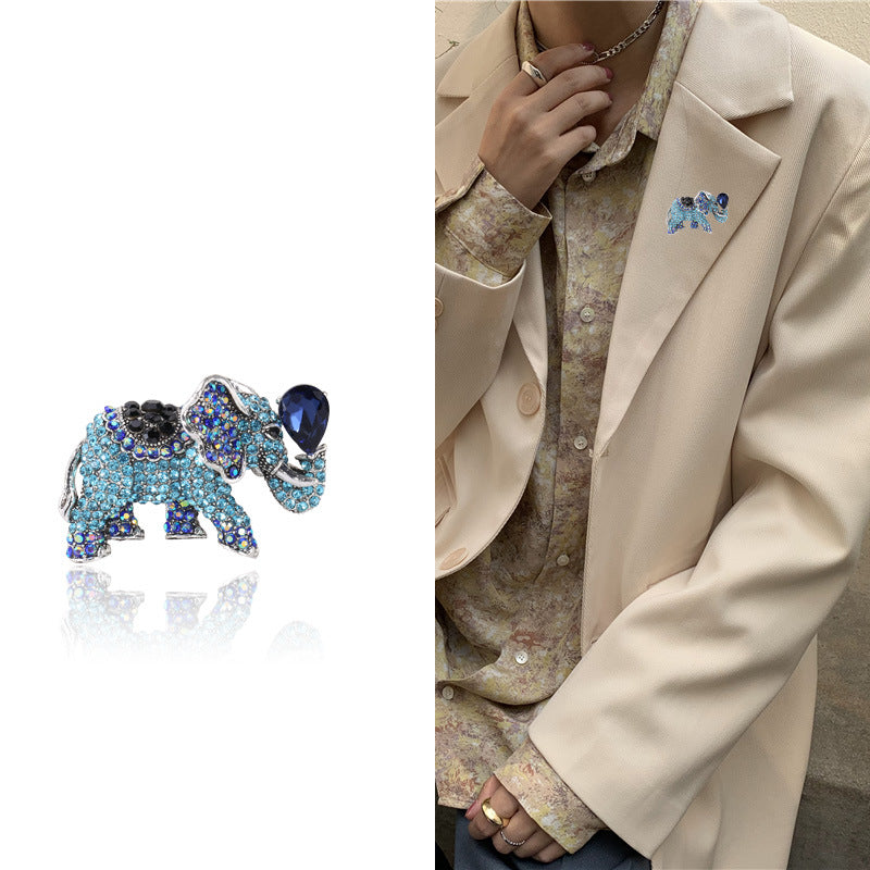 Broche estilo elefante para hombre, regalo de joyería hecho a mano