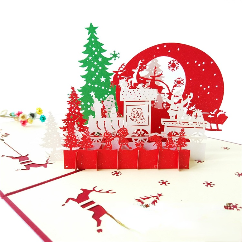 Christmas tree 3D Christmas Cards Envelope Included Pop Up Greeting Cards, Funny Unique 3D Holiday Postcards - Gifts for Xmas, Thank You Cards