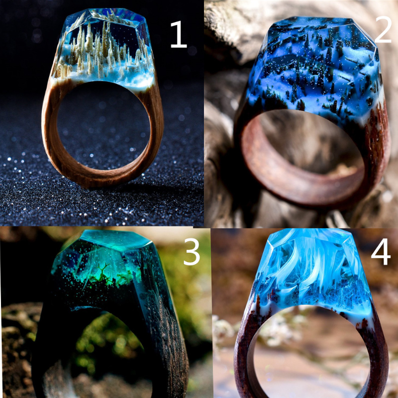 Resin Wood Personal Gifts Ring