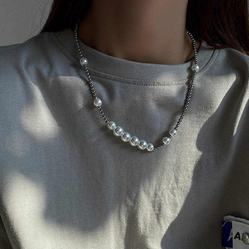 Men's Pearl Necklace | Freshwater Mens Pearl Necklace | Faux Pearl Necklace for Men