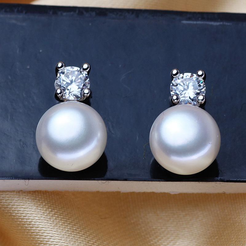 Pendientes con pasador de plata AAAA, juego de 7 pendientes con perlas puras de agua dulce
