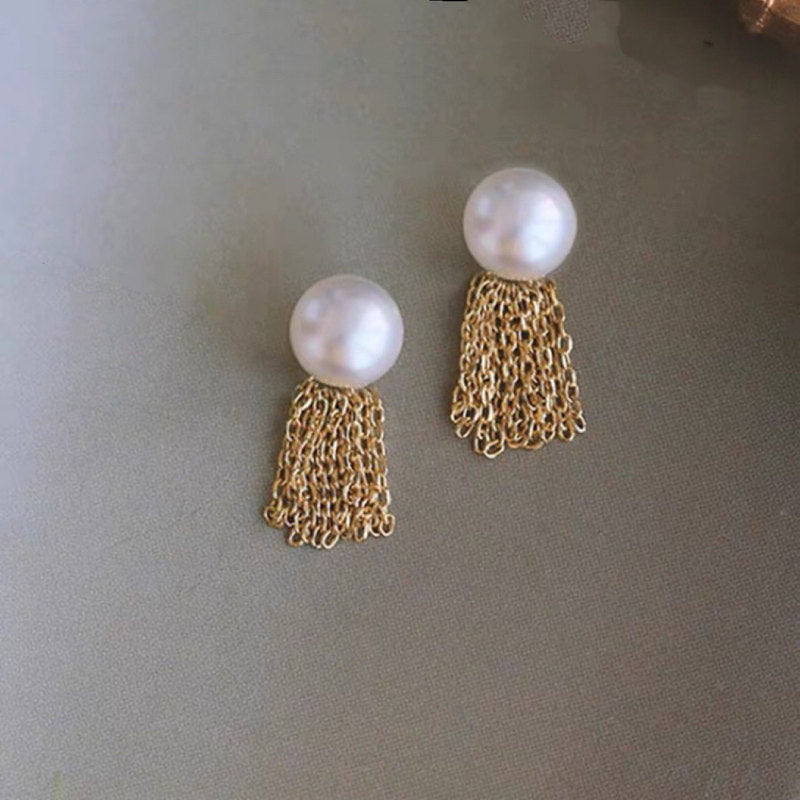 Freshwater Pearl Earrings with Long and Short Tassel  | Real Pearl Earring Jackets with Sterling Silver Pins