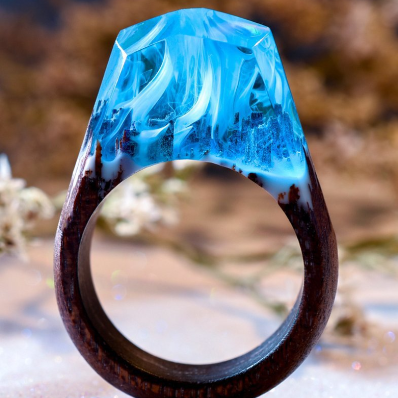 Resin Wood Personal Gifts Ring