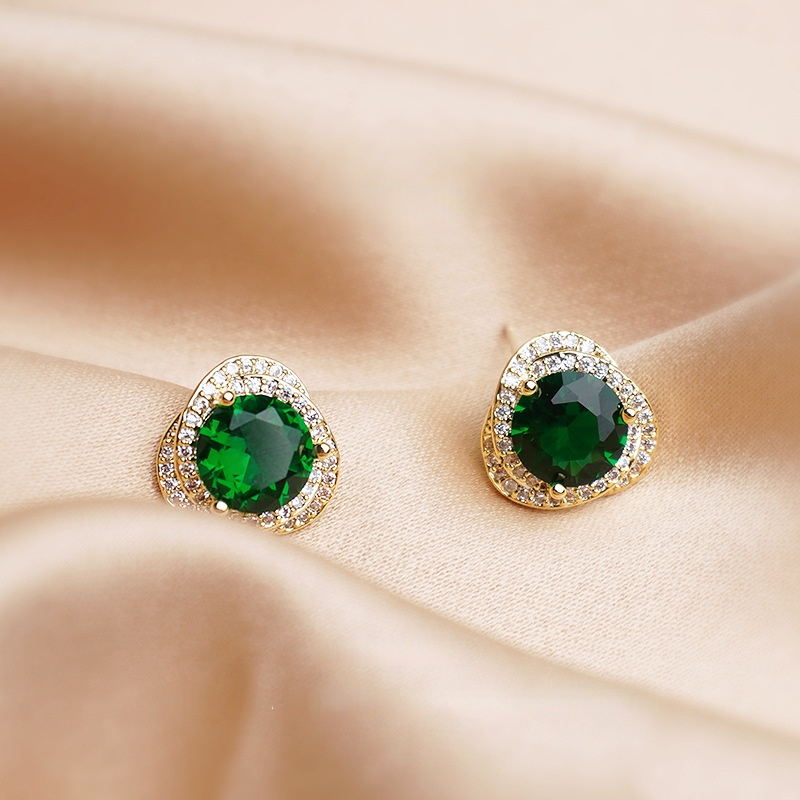 Pendientes Piedra Luna Verde Oro 18K Joyería Hecha A Mano