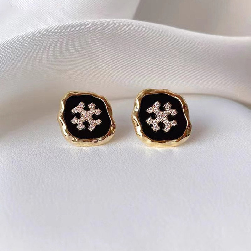 Pendientes de copo de nieve | Pendientes de resina | Pendiente de oro con pasadores de plata de ley