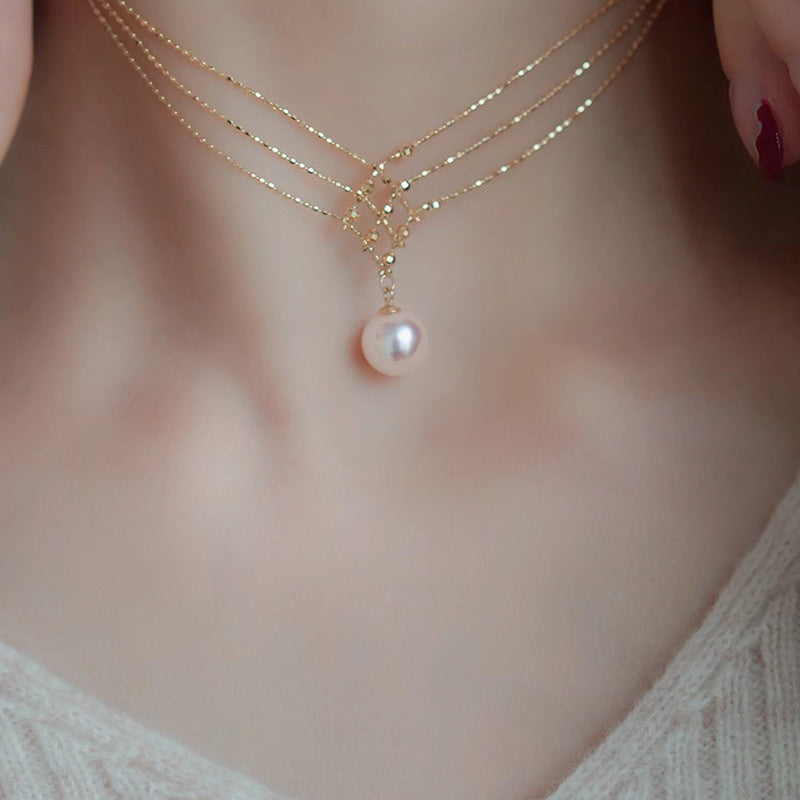 Super Beautiful AAA Freshwater Pearl Pendant | Multi Strand Pearl Pendant Necklace | Pearl Pendant in 18K Gold Plated