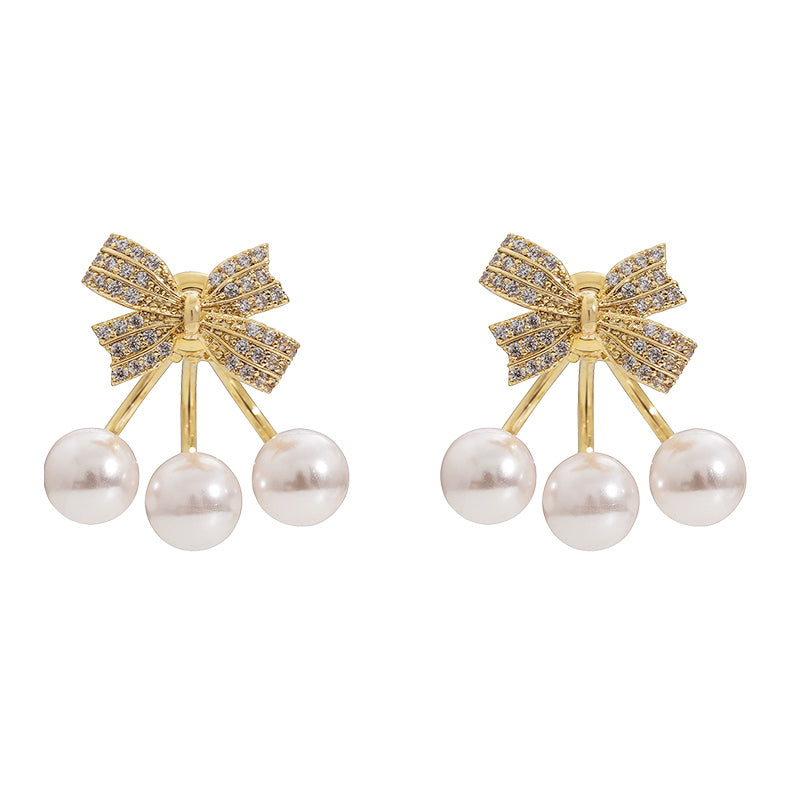 Cherry pearl drop earrings pearl earring jackets cherry pearl stud earrings