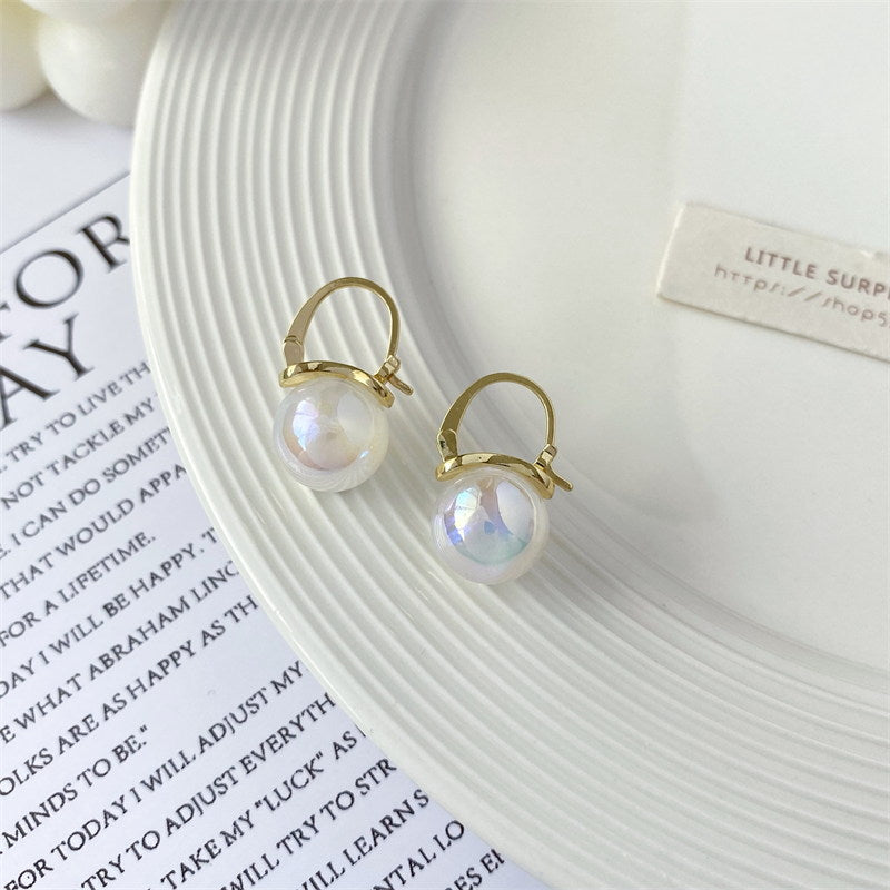 Big Opal Drop Earrings | Moonstone Earrings with 14K Gold Plated Clasp