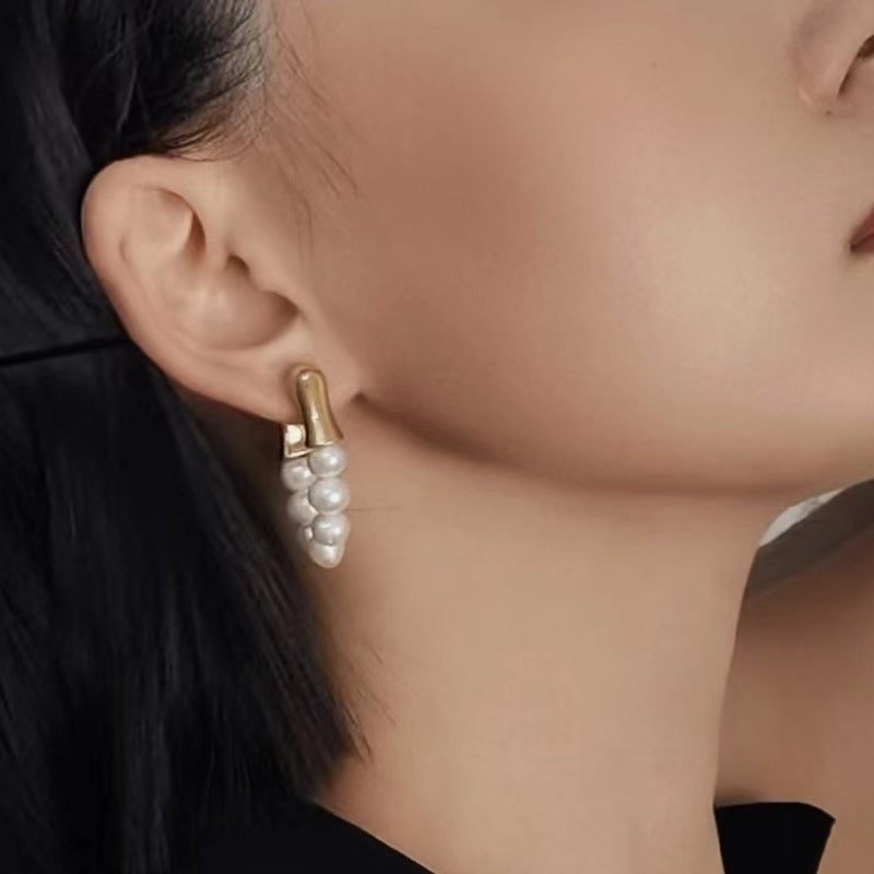 Pearl Hoop Earrings | Freshwater Pearl Earrings | Real Pearl Earrings (3-4mm)